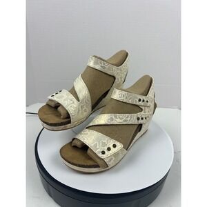 Halsa Giselle Womens Arch Support Orthopedic Wedge Sandals Ivory 7.5 M